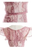 画像23: XSサイズあり【ROBE de FLEURS/ローブドフルール】マーメイド/ レース/ オーガンジー/ バストチャーム/ フリルショルダー/ セットアップ/ ひざ丈/ ミディアムドレス/ キャバドレス[OF2] (23)