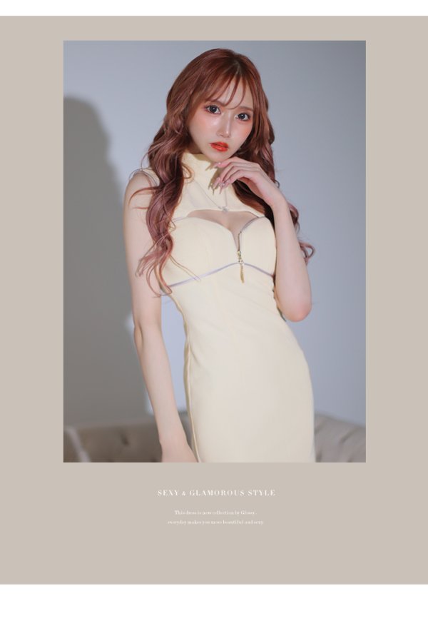 画像11: XSサイズあり【Glossy/グロッシー】フロントジッパー/ リブニット/ ノースリーブ/ ワンカラー/ タイト/ ミニドレス/ キャバドレス[OF08] (11)