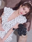 画像5: Lサイズあり【DEA. by ROBE de FLEURS/ディアバイローブドフルール】フリル/ リボン/ ドット/ マーメイド/ ミモレ丈/ ミディアムドレス/ キャバドレス[OF2] (5)