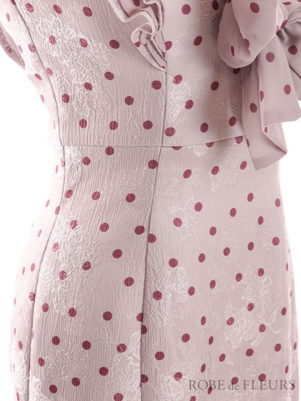 画像16: Lサイズあり【DEA./ディア】フリル/ リボン/ ドット/ マーメイド/ ミモレ丈/ ミディアムドレス/ キャバドレス【OF08】 (16)