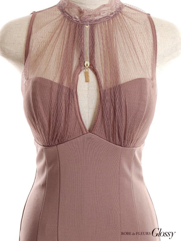 画像16: XSサイズあり【Glossy/グロッシー】ホルターネック/ ジップ/ カットアウト/ ワンカラー/ ストレッチ/ タイト/ ミニドレス/ キャバドレス[OF08] (16)