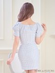 画像6: XSサイズあり【ROBE de FLEURS/ローブドフルール】ギンガムチェック/ レース/ ビジュー/ セットアップ/ 半袖/ 袖あり/ ミニドレス/ キャバドレス[OF2] (6)