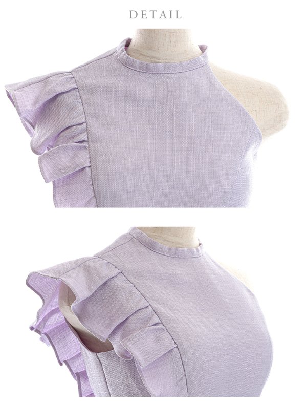 画像10: Lサイズあり【DEA./ディア】スプリングツイード/ アシンメトリー/ フリル/ ワンカラー/ ミニドレス/ キャバドレス【OF08】 (10)