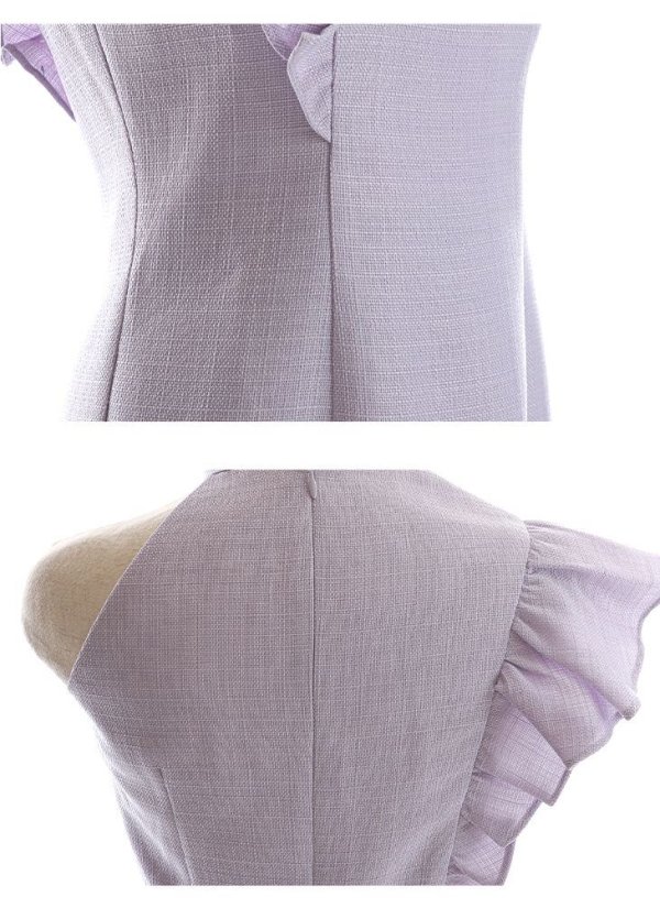 画像11: Lサイズあり【DEA./ディア】スプリングツイード/ アシンメトリー/ フリル/ ワンカラー/ ミニドレス/ キャバドレス【OF08】 (11)