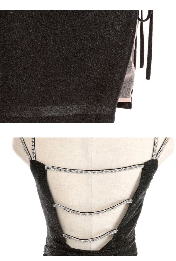 画像31: XSサイズあり【Glossy/グロッシー】ラメニット/ ビジュー/ キャミ/ シンプル/ ワンカラー/ タイト/ ミニドレス/ キャバドレス[OF08] (31)