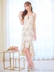 画像15: Lサイズあり【DEA.by ROBE de FLEURS/ディアバイローブドフルール】マーメイド/ フローラル/ バストジップ/ フリル/ テールカット/ ミディアムドレス/ キャバドレス[OF2] (15)