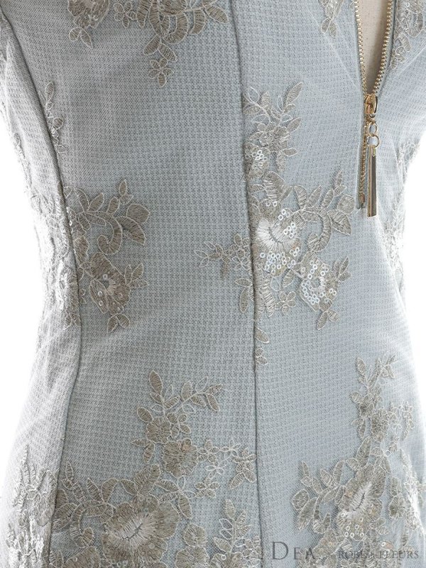 画像15: Lサイズあり【DEA./ディア】マーメイド/ フローラル/ バストジップ/ フリル/ テールカット/ ミディアムドレス/ キャバドレス【OF08】 (15)