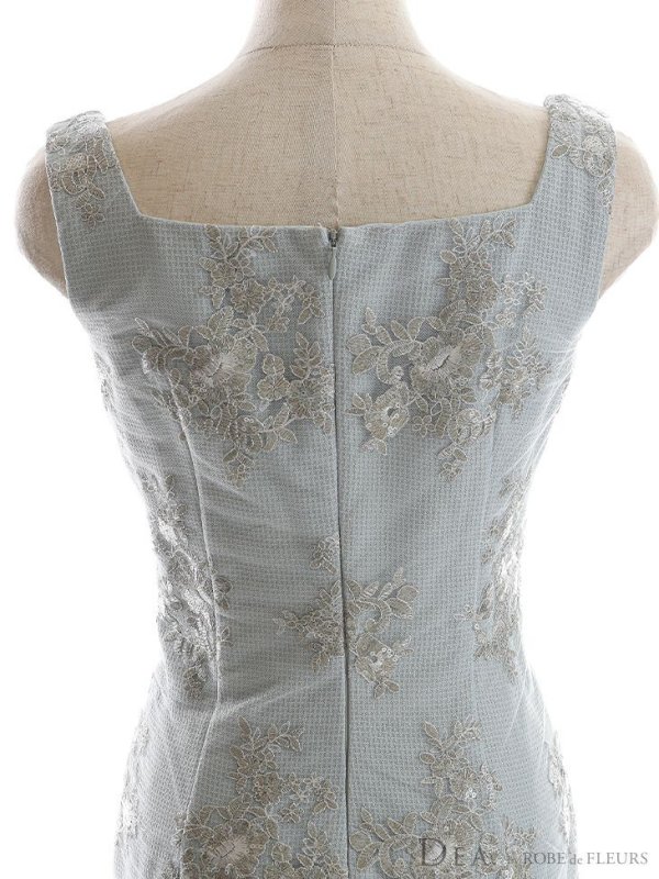 画像16: Lサイズあり【DEA./ディア】マーメイド/ フローラル/ バストジップ/ フリル/ テールカット/ ミディアムドレス/ キャバドレス【OF08】 (16)