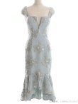画像42: Lサイズあり【DEA.by ROBE de FLEURS/ディアバイローブドフルール】マーメイド/ フローラル/ バストジップ/ フリル/ テールカット/ ミディアムドレス/ キャバドレス[OF2] (42)