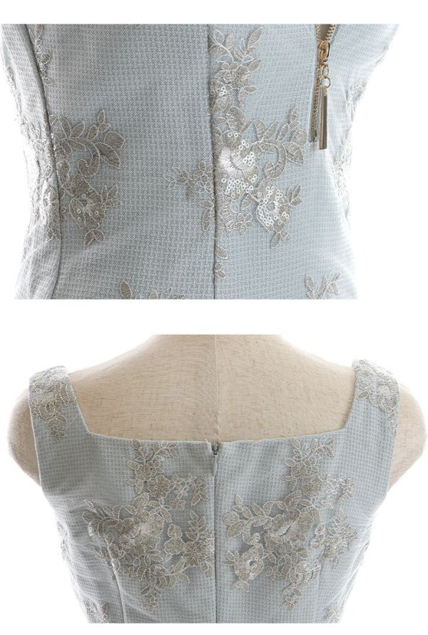 画像19: Lサイズあり【DEA./ディア】マーメイド/ フローラル/ バストジップ/ フリル/ テールカット/ ミディアムドレス/ キャバドレス【OF08】 (19)