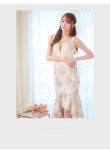 画像11: Lサイズあり【DEA.by ROBE de FLEURS/ディアバイローブドフルール】マーメイド/ フローラル/ バストジップ/ フリル/ テールカット/ ミディアムドレス/ キャバドレス[OF2] (11)