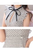 画像13: XSサイズあり【ROBE de FLEURS/ローブドフルール】チェックツイード/ マーメイド/ ネックリボン/ ジップ/ フリルショルダー/ ミニドレス/ キャバドレス[OF2] (13)