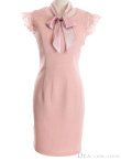 画像22: Lサイズあり【DEA.by ROBE de FLEURS/ディアバイローブドフルール】スカーフリボン/ ケミカルレース/ シンプル/ ワンカラー/ タイト/ ミニドレス/ キャバドレス[OF2] (22)