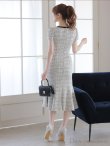 画像13: Lサイズあり【DEA.by ROBE de FLEURS/ディアバイローブドフルール】ツイードライクニット/ マーメード/ 半袖/ 袖あり/ ミモレ丈/ ミディアムドレス/ キャバドレス[OF2] (13)