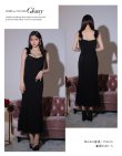 画像16: 【ROBE de FLEURS Glossy/ローブ・ド・フルール グロッシー】サイドレース/ ファーストラップ/ ワンカラー/ キャミソール/ ストレッチ/ タイト/ ミモレ丈/ ロングドレス/ キャバドレスlong[OF2] (16)