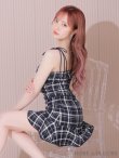 画像18: sugarコラボ商品☆【XSサイズあり】【ROBE de FLEURS/ローブドフルール】チェック柄/ マーメイド/ ショルダーリボン/ キャミソール/ セットアップ/ ミニドレス/ キャバドレス[OF2] (18)
