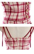 画像21: sugarコラボ商品☆【XSサイズあり】【ROBE de FLEURS/ローブドフルール】チェック柄/ マーメイド/ ショルダーリボン/ キャミソール/ セットアップ/ ミニドレス/ キャバドレス[OF2] (21)