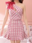 画像8: sugar限定コラボ☆XS-Lサイズあり【ROBE de FLEURS/ローブドフルール】セットアップ/ ツイード/ リボン/ ワンショルダー/ バストカット/ タイト/ ミニドレス/ キャバドレス[OF2] (8)