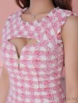 画像8: sugar限定コラボ☆XS-Lサイズあり【ROBE de FLEURS/ローブドフルール】ツイード/ フロントジップ/ ノースリーブ/ 裾フリル/ マーメイド/ ミニドレス/ キャバドレス[OF2] (8)