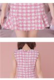 画像14: sugar限定コラボ☆XS-Lサイズあり【ROBE de FLEURS/ローブドフルール】ツイード/ フロントジップ/ ノースリーブ/ 裾フリル/ マーメイド/ ミニドレス/ キャバドレス[OF2] (14)