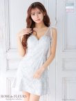 画像10: XSサイズあり【ROBE de FLEURS/ローブドフルール】グリッター/ 立体レース/ フロントジッパー/ ノースリーブ/ Aライン/ フレア/ ミニドレス/ キャバドレス[OF2] (10)