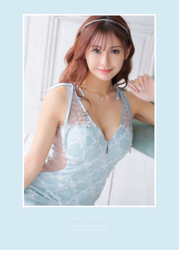 画像11: XSサイズあり【ROBE de FLEURS/ローブドフルール】グリッター/ 立体レース/ フロントジッパー/ ノースリーブ/ Aライン/ フレア/ ミニドレス/ キャバドレス[OF08] (11)