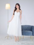 画像18: Lサイズあり【DEA. by ROBE de FLEURS/ディアバイローブドフルール】フロントジッパー/ チュール/ キャミソール/ Aライン/ フレア/ ミモレ丈/ ミディアム丈/ ワンピース/ ミディアムドレス/ キャバドレス[OF2] (18)