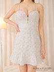 画像18: XSサイズあり【ROBE de FLEURS/ローブドフルール】 スパンコール/ ダイヤチュール/ キャミソール/ フロントジップ/ フレア/ ミニドレス/ キャバドレス[OF2] (18)