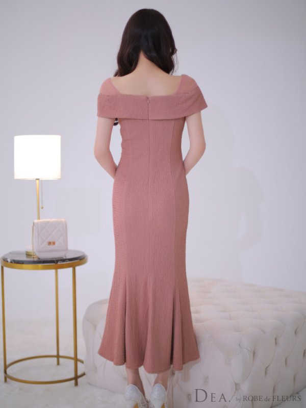 画像20: Lサイズあり【DEA./ディア】オフショルダー/ チュール/ フロントジップ/ マーメイド/ ミモレ丈/ マキシ丈/ ミディアムドレス/ キャバドレス【OF08】 (20)