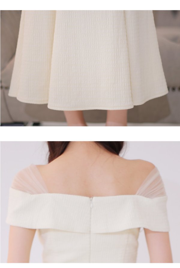 画像25: Lサイズあり【DEA./ディア】オフショルダー/ チュール/ フロントジップ/ マーメイド/ ミモレ丈/ マキシ丈/ ミディアムドレス/ キャバドレス【OF08】 (25)