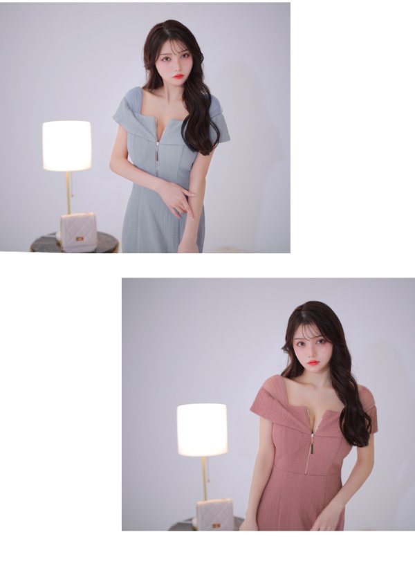 画像21: Lサイズあり【DEA./ディア】オフショルダー/ チュール/ フロントジップ/ マーメイド/ ミモレ丈/ マキシ丈/ ミディアムドレス/ キャバドレス【OF08】 (21)