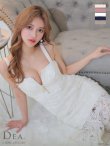 画像13: Lサイズあり【DEA. by ROBE de FLEURS/ディアバイローブドフルール】ケミカルレース/ フリル/ マーメイド/ ノースリーブ/ フロントジップ/ 膝丈/ ミディアムドレス/ キャバドレス[OF2] (13)