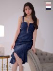 画像4: Lサイズあり【DEA. by ROBE de FLEURS/ディアバイローブドフルール】ケミカルレース/ フリル/ マーメイド/ ノースリーブ/ フロントジップ/ 膝丈/ ミディアムドレス/ キャバドレス[OF2] (4)