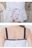 画像23: Lサイズあり【DEA. by ROBE de FLEURS/ディアバイローブドフルール】ケミカルレース/ フリル/ マーメイド/ ノースリーブ/ フロントジップ/ 膝丈/ ミディアムドレス/ キャバドレス[OF2] (23)