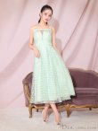 画像4: Lサイズあり【DEA.by ROBE de FLEURS/ディアバイローブドフルール】チェック/ オーガンジー/ バストカット/ フレア/ ワンピース/ ミモレ丈/ ロングドレス/ キャバドレス long[OF2] (4)