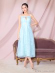 画像5: Lサイズあり【DEA.by ROBE de FLEURS/ディアバイローブドフルール】チェック/ オーガンジー/ バストカット/ フレア/ ワンピース/ ミモレ丈/ ロングドレス/ キャバドレス long[OF2] (5)