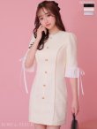 画像18: XSサイズあり【ROBE de FLEURS/ローブドフルール】ラメツイード/ 七分袖/ 袖フリル/ リボン/ フレア/ ミニドレス/ キャバドレス[OF2] (18)