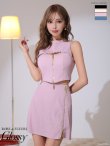 画像5: XSサイズあり【ROBE de FLEURS Glossy/ローブ・ド・フルール グロッシー】マルチファスナー/ ハイネック/ ノースリーブ/ ワンカラー/ タイト/ ミニドレス/ キャバドレス[OF2] (5)