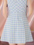 画像12: XSサイズあり【ROBE de FLEURS/ローブドフルール】襟デザイン/ スプリングツイード/ ギンガムチェック/ ノースリーブ/ プリーツ/ フレア/ ミニドレス/ キャバドレス[OF2] (12)