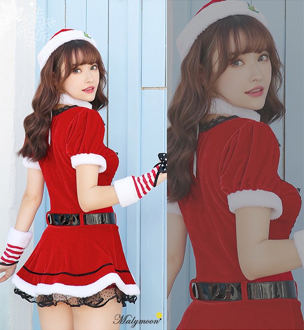 画像10: 【即日発送】【クリスマスコスプレ5点セット】【Malymoon/マリームーン】クラシカルサンタコスプレ【フリーサイズ/1カラー】[OF03] (10)