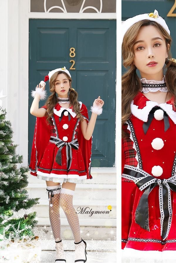 画像4: 【即日発送】【クリスマスコスプレ7点セット】【Malymoon/マリームーン】マントサンタクロース【フリーサイズ/1カラー】[YMT] (4)