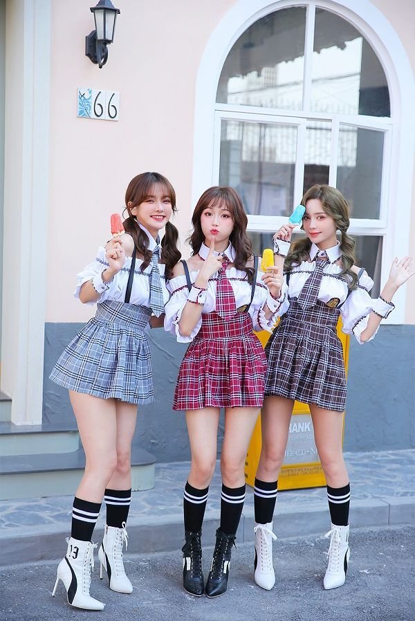 画像13: 【即日発送】オフショル女子高生/ミニスカJK《ハロウィンコスプレ8点セット》【Malymoon/マリームーン】[HC03] (13)