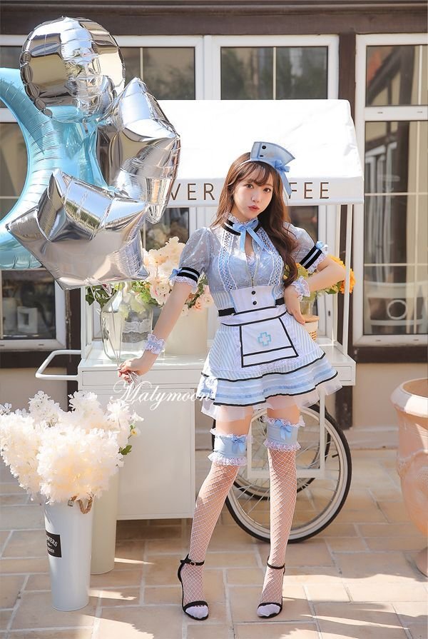 画像8: 【即日発送】ジッパーナースコスプレ【マリームーン】【ハロウィンコスプレ7点セット】【フリーサイズ/2カラー】[YMT] (8)