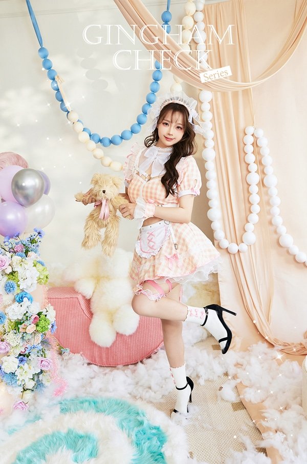 画像4: 【即日発送】ハーネスポップギンガムチェックメイド【マリームーン】【ハロウィンコスプレ8点セット】【フリーサイズ/3カラー】[OF04] (4)