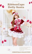 画像2: 【クリスマスコスプレ8点セット】【Malymoon/マリームーン】リボンケープドーリーサンタコスプレ【2サイズ/1カラー】【予約/12月上旬発送予定】[HC03] (2)