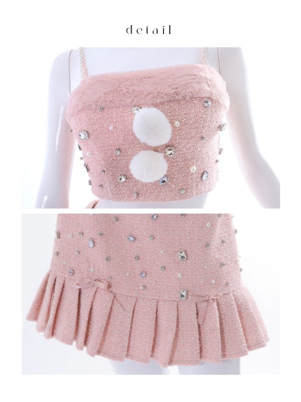 画像19: 【サンタSALE!!】【即日発送！】【サンタコス 4点セット】【XS-Lサイズ/1カラー】チェックセットアップビジューサンタコスプレ[OF01] (19)