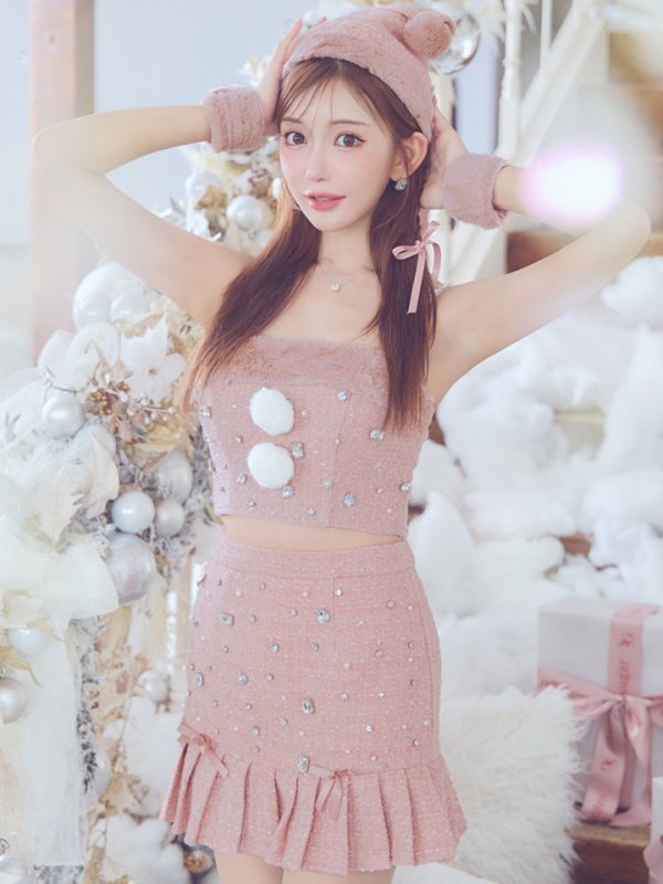 画像22: 【サンタSALE!!】【即日発送！】【サンタコス 4点セット】【XS-Lサイズ/1カラー】チェックセットアップビジューサンタコスプレ[HC02] (22)