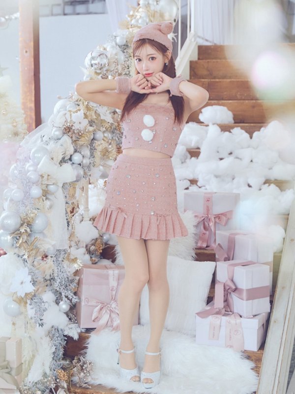 画像30: 【サンタSALE!!】【即日発送！】【サンタコス 4点セット】【XS-Lサイズ/1カラー】チェックセットアップビジューサンタコスプレ[HC02] (30)