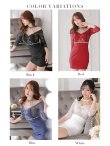 画像32: XSサイズあり【ROBE de FLEURS Glossy/ローブ・ド・フルール グロッシー】ウエストシースルー/ レーススリーブ/ 袖あり/ オフショル/ タイト/ ミニドレス/ キャバドレス[OF2] (32)