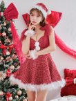 画像6: 【即日発送】【サンタコス 4点セット】【XS-XLサイズ/1カラー】チュールリボンツイードフレアサンタ[YMT] (6)